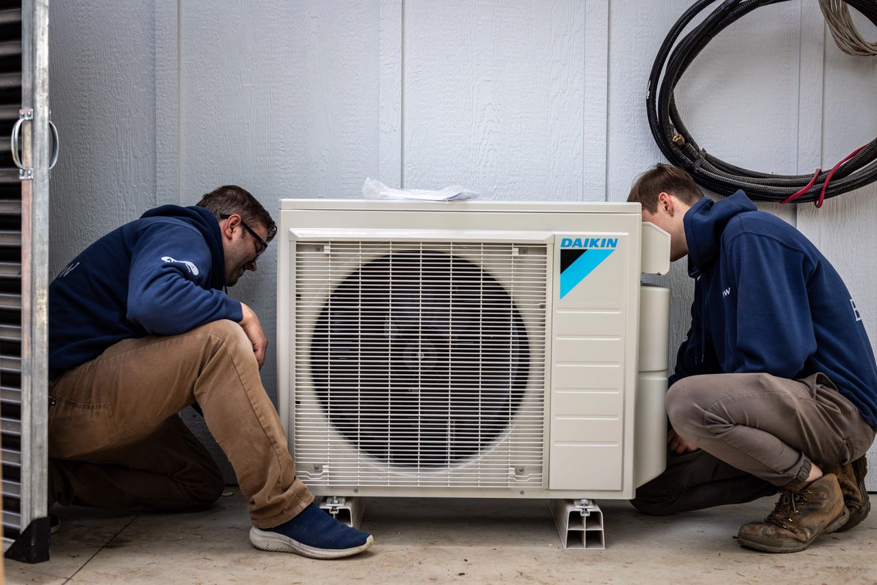 An Ecoflow heating and cooling installation in progress.